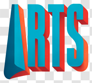 Arts Logo - Bold 3D ARTS Text Transparent PNG