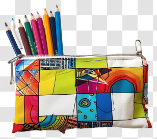 Pencil Pouch - Colorful Pencil Case With Pencils Transparent PNG