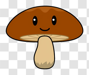 Cartoon - Smiling Cartoon Mushroom Illustration Transparent PNG