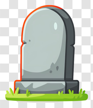 Headstone Emoji - Cartoon Tombstone Illustration Transparent PNG