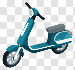 Scooter - Blue Electric Scooter Illustration Transparent PNG