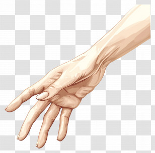 Female Hand - Illustrated Realistic Hand Transparent PNG