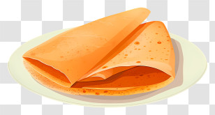 Dosa - Illustration Of Orange Crepe Pancakes Transparent PNG