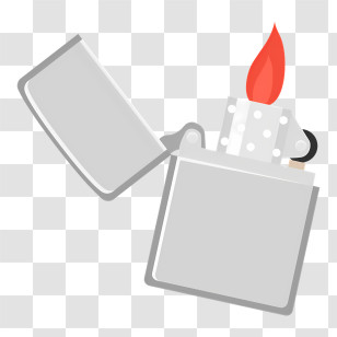 Icon - Metal Lighter With Flame Transparent PNG
