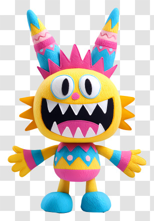 Cartoon Yatta - Colorful Monster Toy Transparent PNG