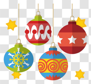 Christmas Ornaments - Colorful Christmas Ornaments For Festive Joy Transparent PNG