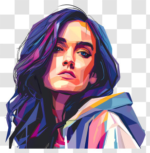 Katy Perry - Modern Pop Art Portrait With Vibrant Colors Transparent PNG