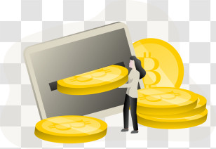 Bitcoin - Digital Cryptocurrency Exchange With Bitcoin Coins Transparent PNG