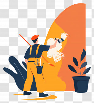 Painter Painting - Painter Painting A Wall Transparent PNG