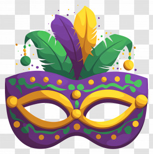 Mardi Gras Mask - Colorful Carnival Mask Transparent PNG