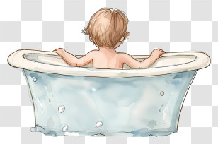 Baby Bath Tub - Bath Time For Child In A Tub Transparent PNG