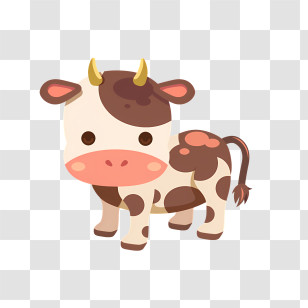 Baby Cow - Adorable Cartoon Cow Illustration Transparent PNG