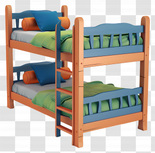 Bunk Beds - Colorful Bunk Bed For Kids Transparent PNG