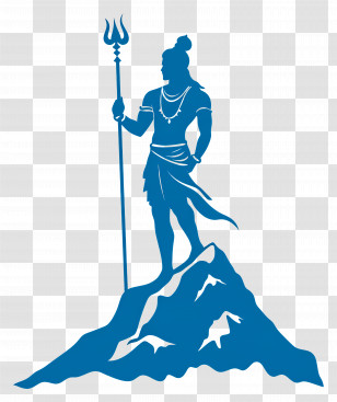 Lord Rama - Silhouette Of Figure Holding Trident On Mountain Transparent PNG