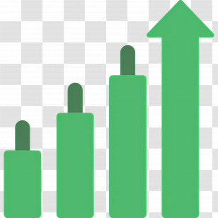 Upward Arrow - Green Bar Chart Showing Growth Transparent PNG