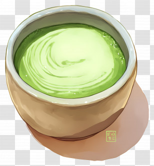 Matcha Milk Tea - Matcha Green Tea In Ceramic Bowl Transparent PNG