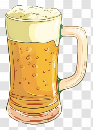 Beer - Beer Mug With Foam Illustration Transparent PNG