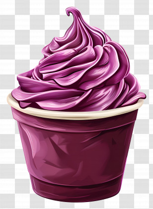 Ice Cream - Purple Ice Cream Dessert In A Cup Transparent PNG