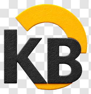 Kb Logo - KB Modern Yellow Swoosh Logo Transparent PNG