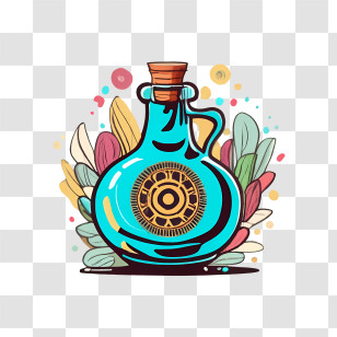 Mana Bottle - Decorative Blue Bottle Transparent PNG