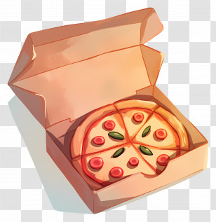 Pizza Box - Delicious Pizza In A Box Illustration Transparent PNG