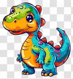 Dinosaur - Cute Colorful Cartoon Dinosaur Illustration Transparent PNG