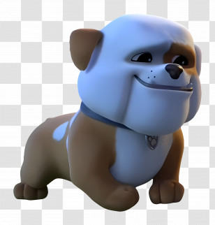 Paw Patrol - Smiling Cartoon Bulldog Transparent PNG