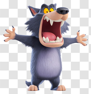 Cartoon Werewolf - Funny Cartoon Wolf Transparent PNG