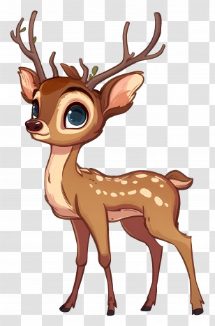 Cartoon Deer - Adorable Cartoon Deer Illustration Transparent PNG