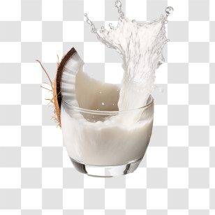 World Plant Milk Day - Coconut Milk Splashing From Glass Transparent PNG