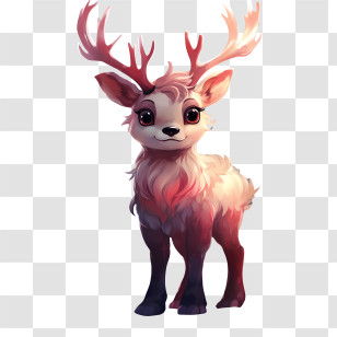 Christmas Reindeer - Cute Cartoon Deer With Antlers Transparent PNG