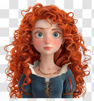 Merida Princess - Animated Girl With Red Curly Hair Transparent PNG