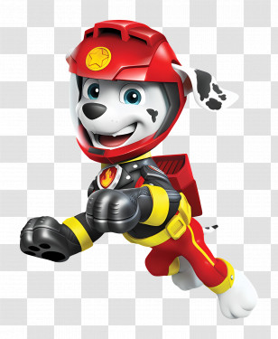 Paw Patrol - Cartoon Dog In Red Helmet Ready For Adventure Transparent PNG