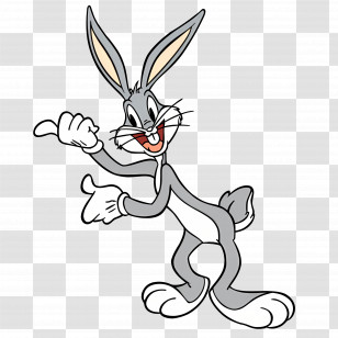Looney Tunes - Cartoon Bunny Character In Playful Pose Transparent PNG