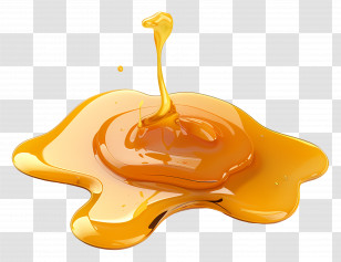 Honey Puddle - Honey Splash With Dripping Effect Transparent PNG