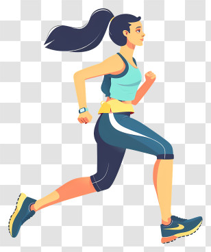 Woman Jogging - Woman Running In Sportswear Illustration Transparent PNG