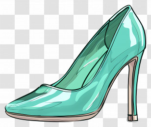 High Heel - Stylish Green High Heel Shoe Transparent PNG