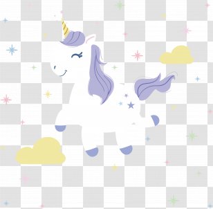 Unicorn - Textile - Happy Jumping White Transparent PNG