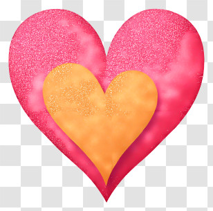 Sparkling Heart Emoji - Double Layered Heart Transparent PNG