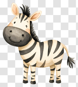 Cute Funny Zebra - Cute Cartoon Zebra Transparent PNG