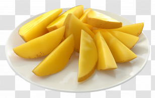 Potato Wedges - Golden Potato Wedges On A Plate Transparent PNG