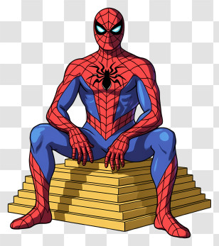 Spider Man - Spider Character Sitting On Gold Bars Transparent PNG