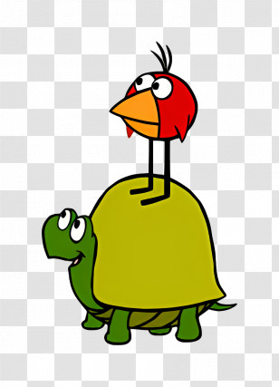 Peep And The Big Wide World - Bird On Turtle Transparent PNG