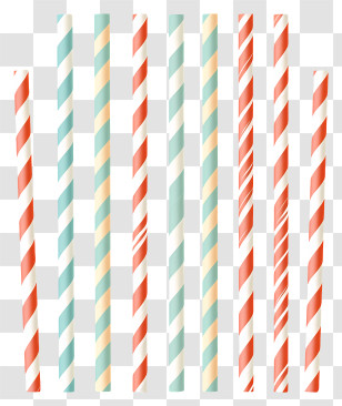 Drinking Straws - Colorful Striped Drinking Straws Transparent PNG