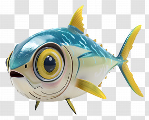 Sea Animals - Animated Yellow Cartoon Fish Transparent PNG