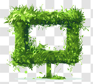 Green Grass - Green Leafy Frame With Natural Elements Transparent PNG