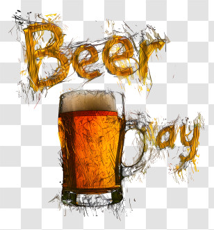 Beer Day - Beer Day With Sketch Transparent PNG