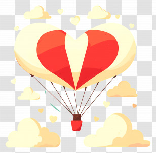 Parachute - Heart-Shaped Hot Air Balloon Transparent PNG