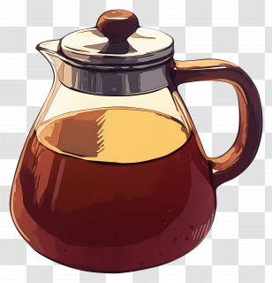 Coffee Pot - Glass Teapot Filled With Tea Transparent PNG