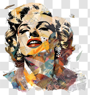 Marilyn Monroe - Colorful Abstract Pop Art Portrait Transparent PNG